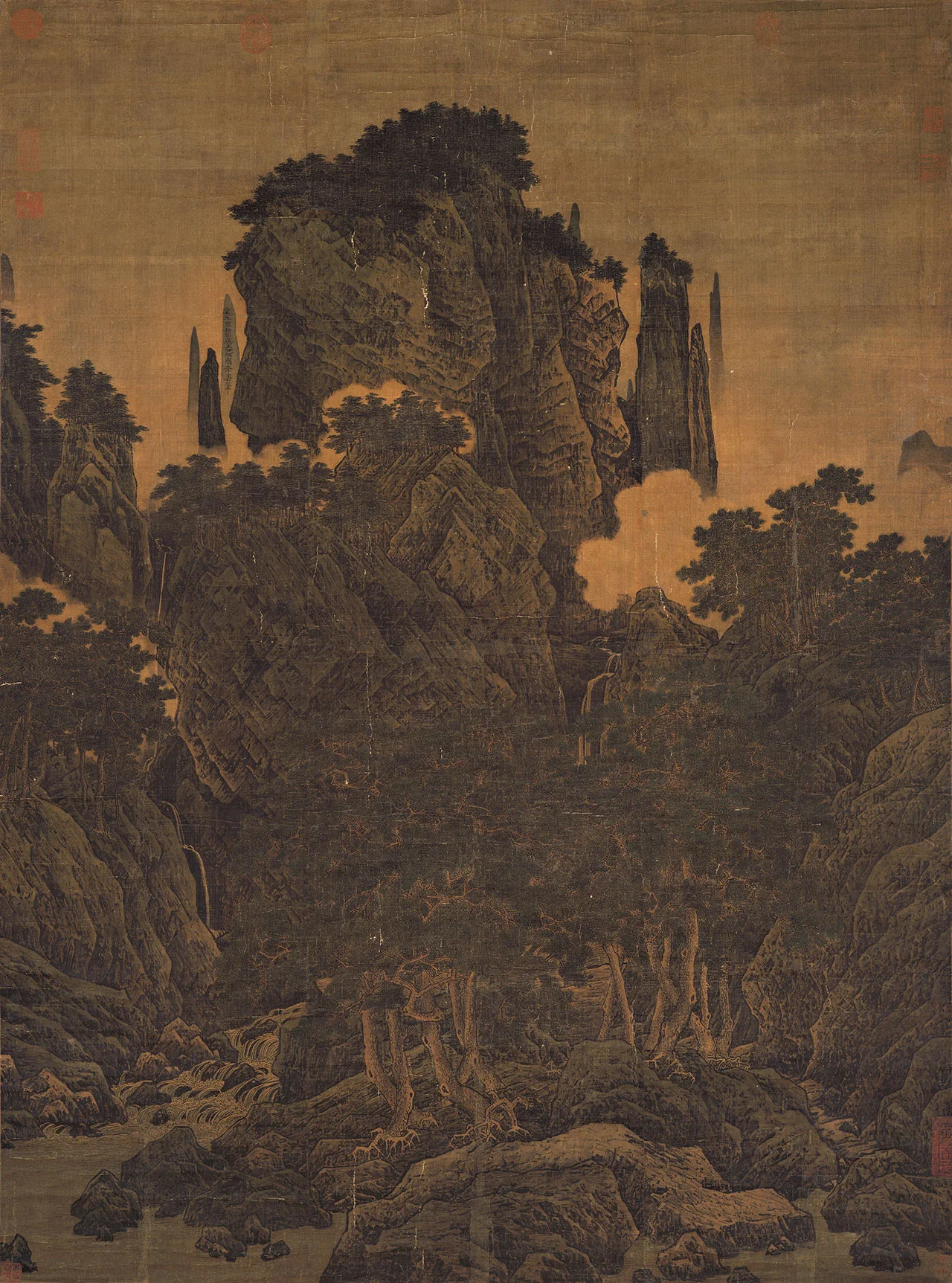 李唐山水画《万壑松风图》轴