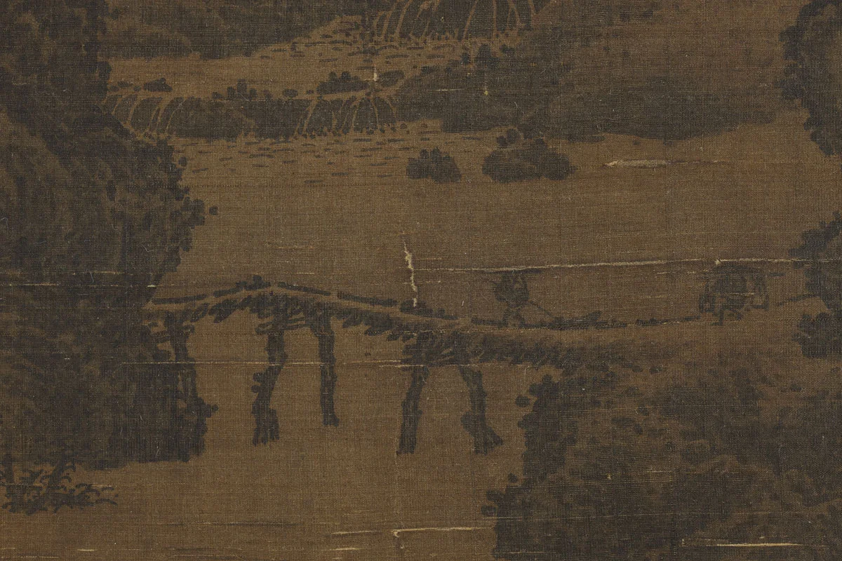 李唐山水画《烟岚萧寺图》局部 (4)