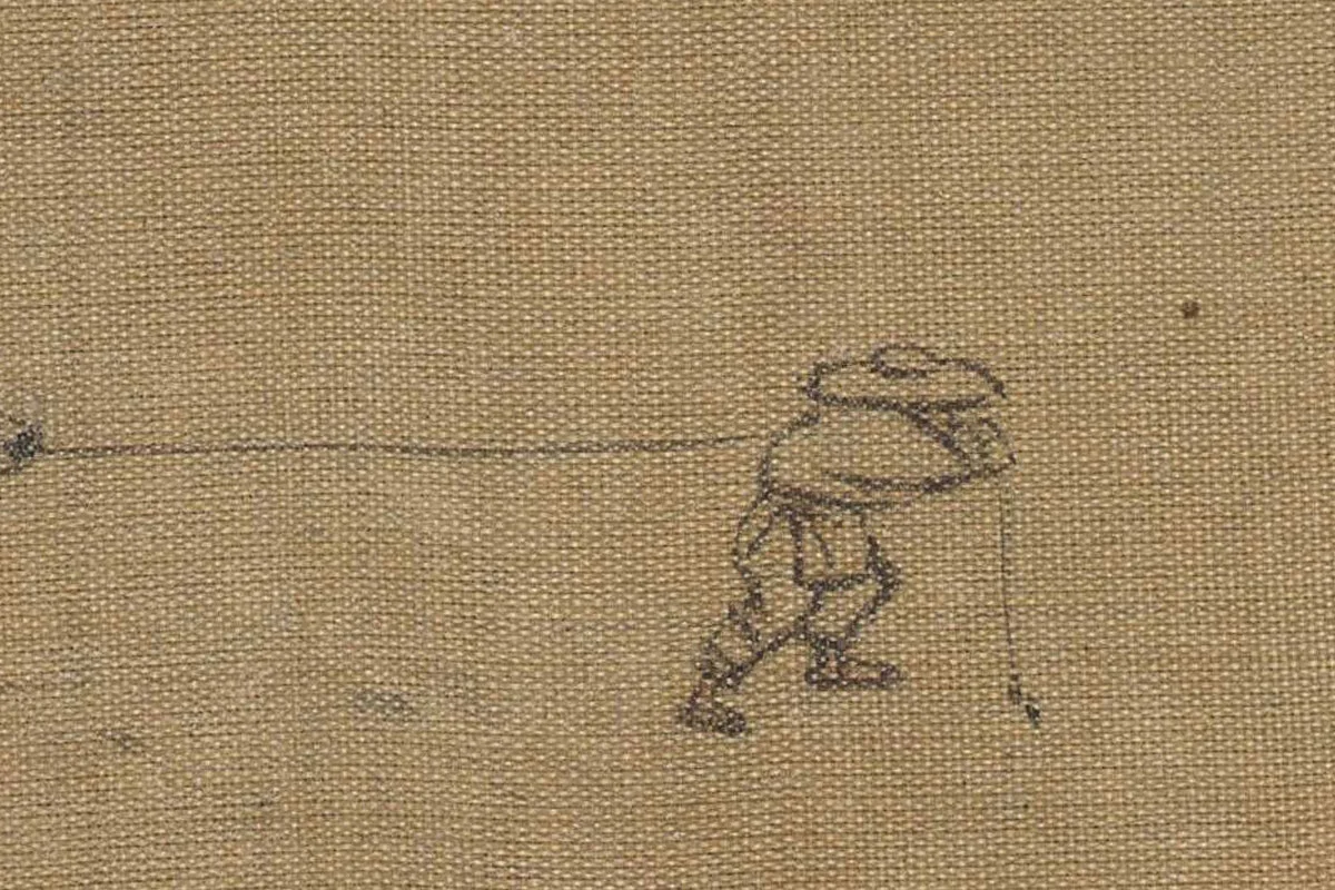 夏禹玉《雪溪放牧图》局部 (1)