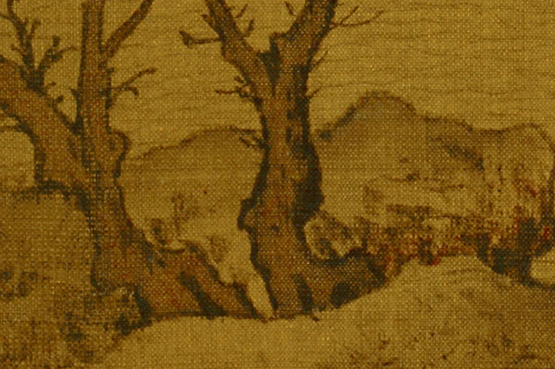 赵雍《澄江寒月图》高清局部 (3)