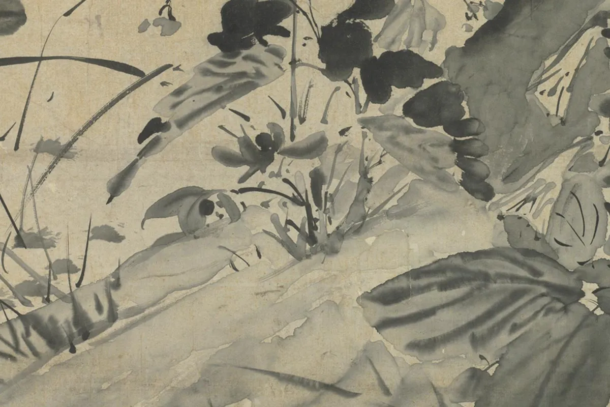 徐渭水墨画《花竹轴》局部 (10)