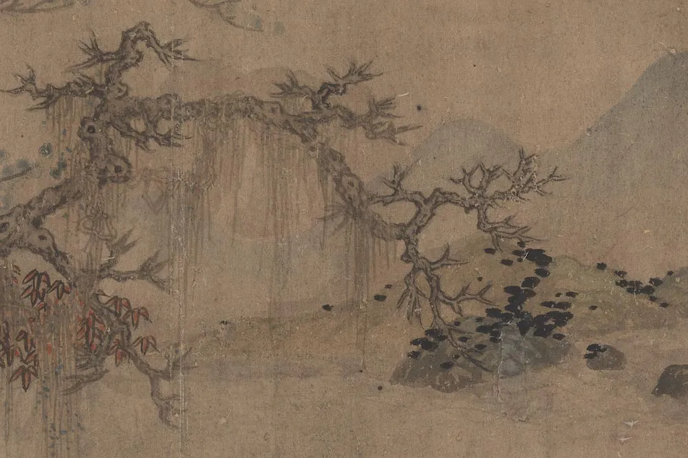 赵雍山水人物画《红叶疏篷》 (2)