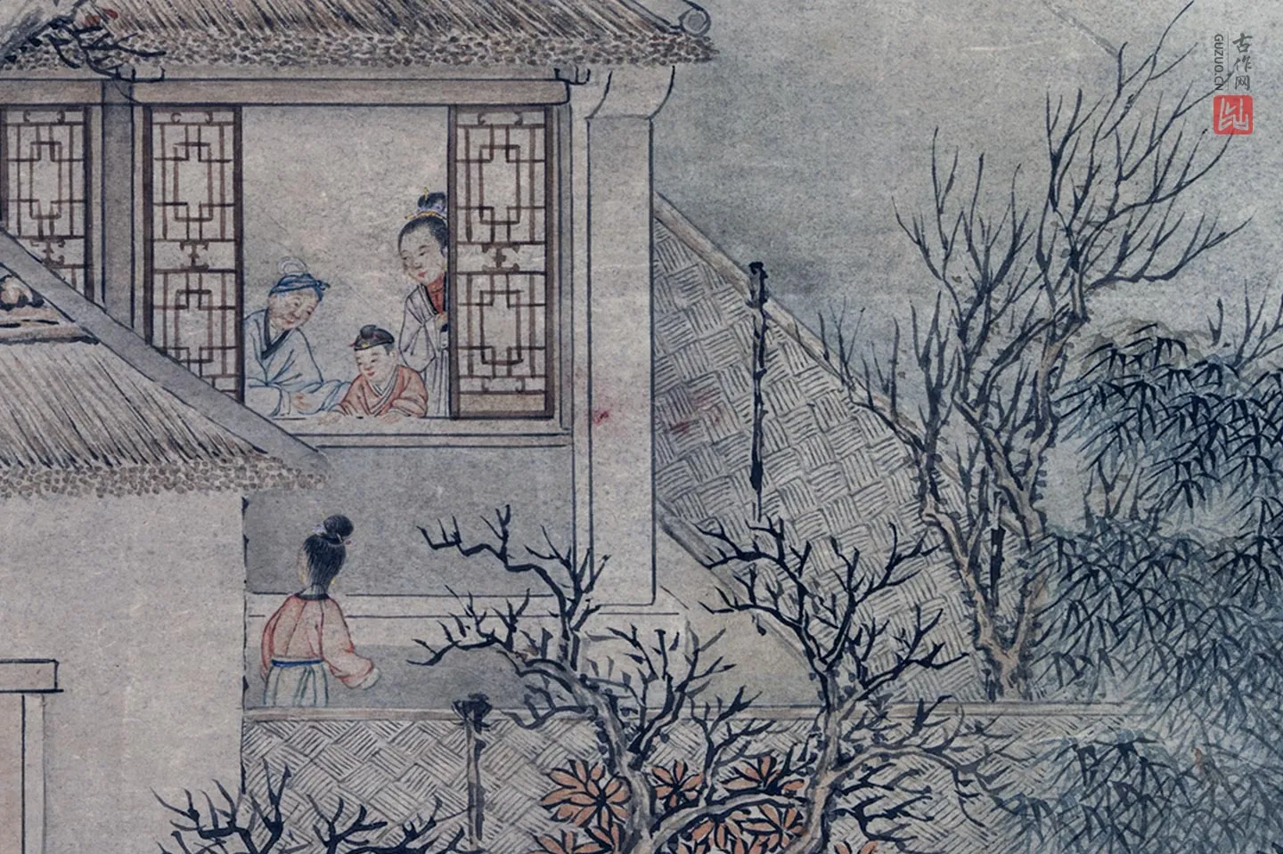 周鲲山水画《高宗御书范成大祭灶词》局部 (3)