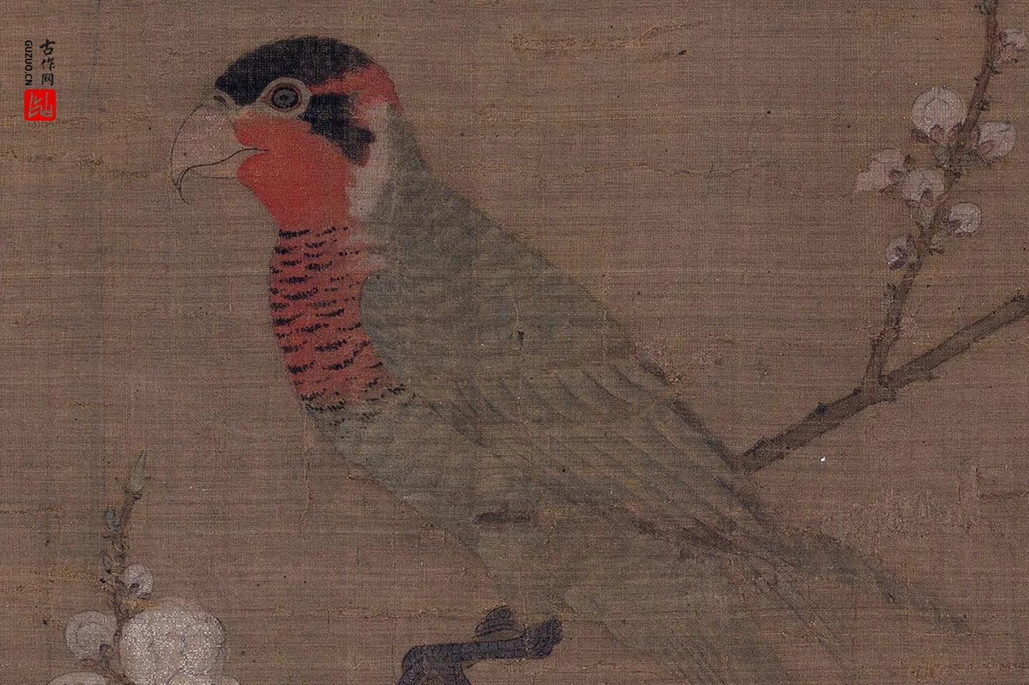 宋徽宗赵佶《五色鹦鹉图》局部 (1)