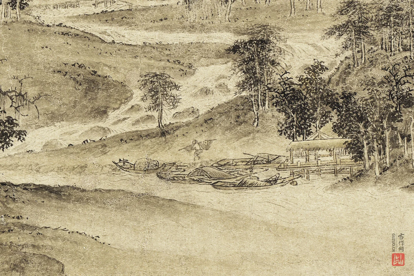 宋徽宗《溪山秋色图》局部 (3)