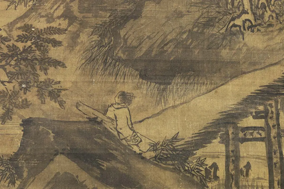 传夏圭《山居留客图》局部 (3)