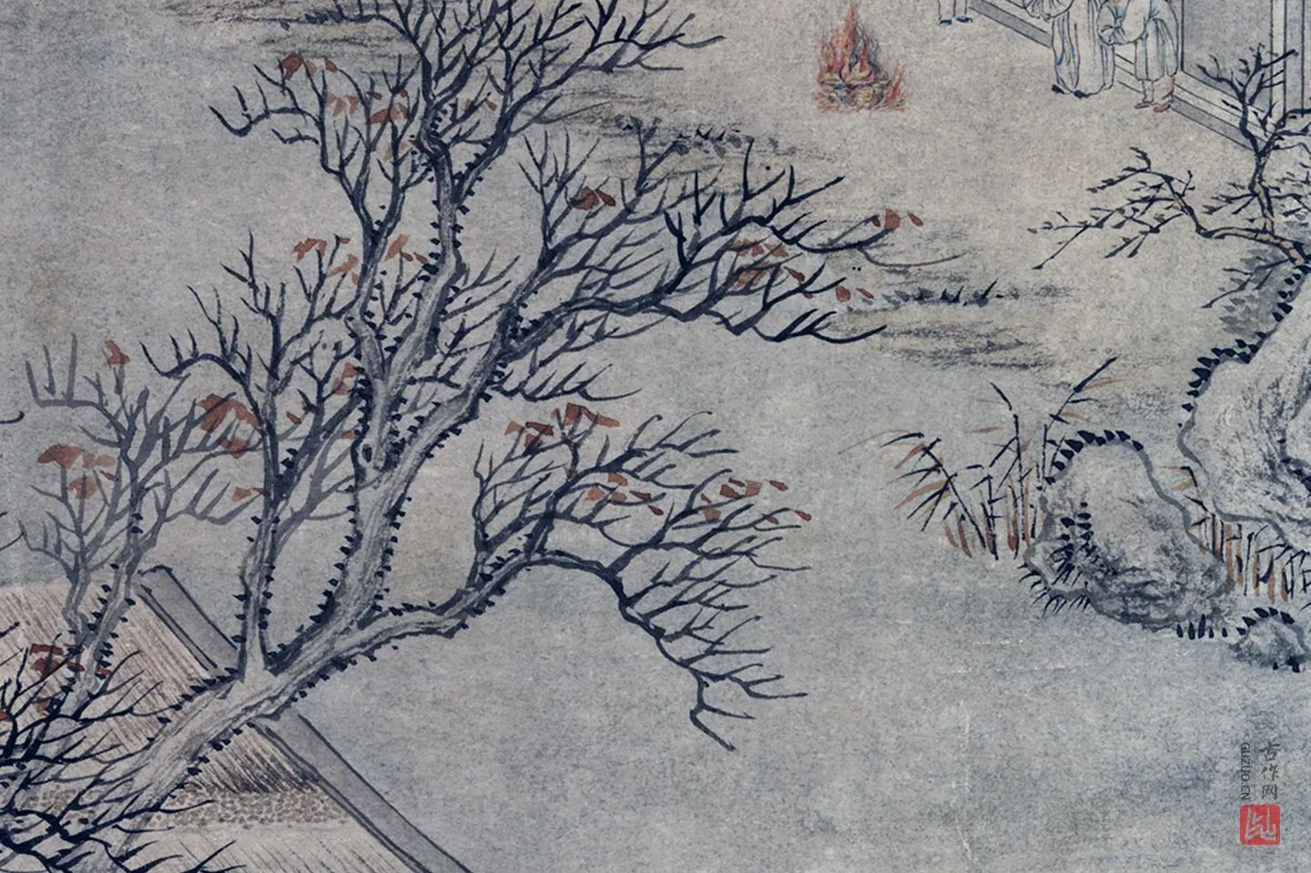 周鲲山水画《高宗御书范成大祭灶词》局部 (4)