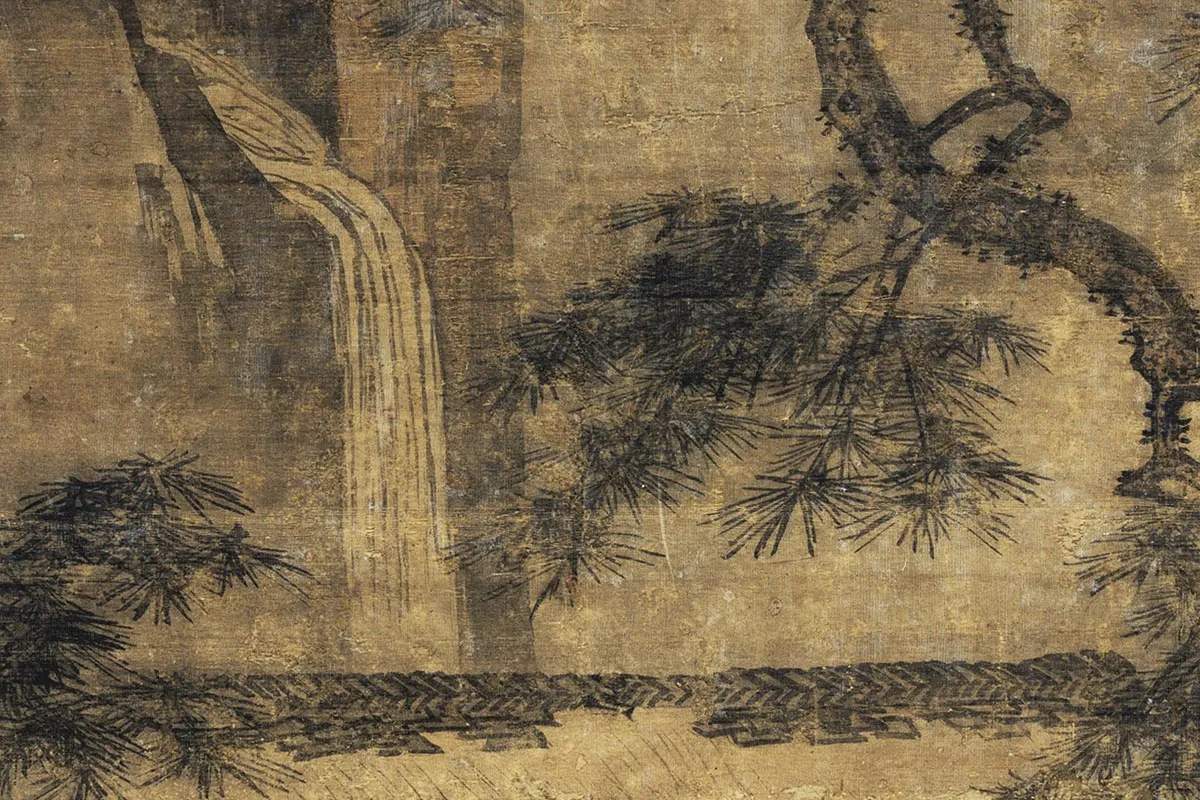 夏圭(款)山水人物画《山居图》局部 (6)