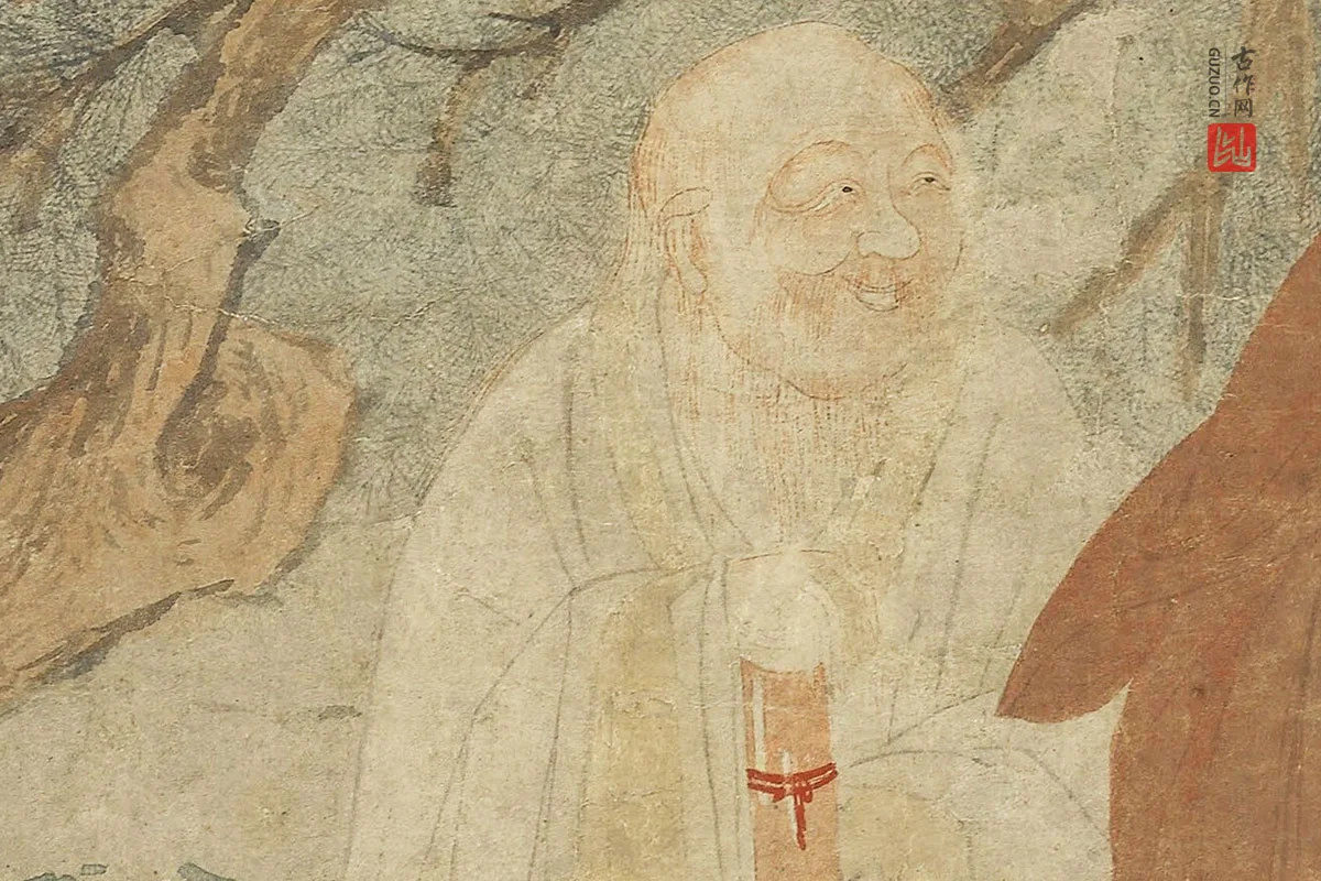 儒佛道人物画《三教图》局部细节 (3)