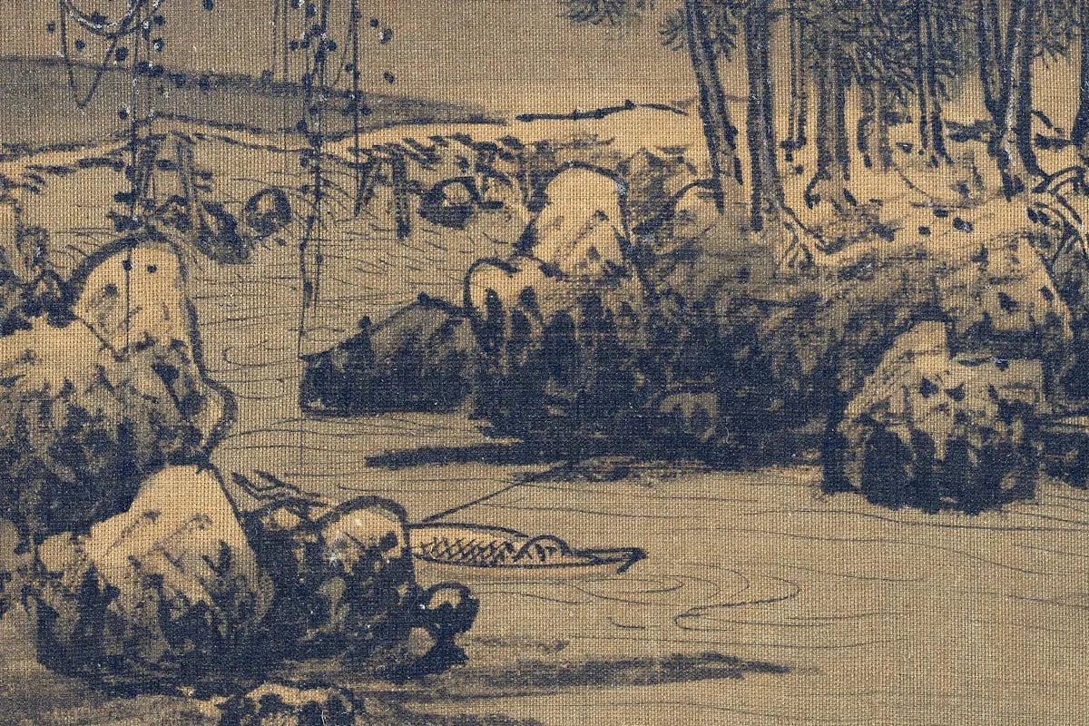 夏圭雪景山水画高清局部 (1)