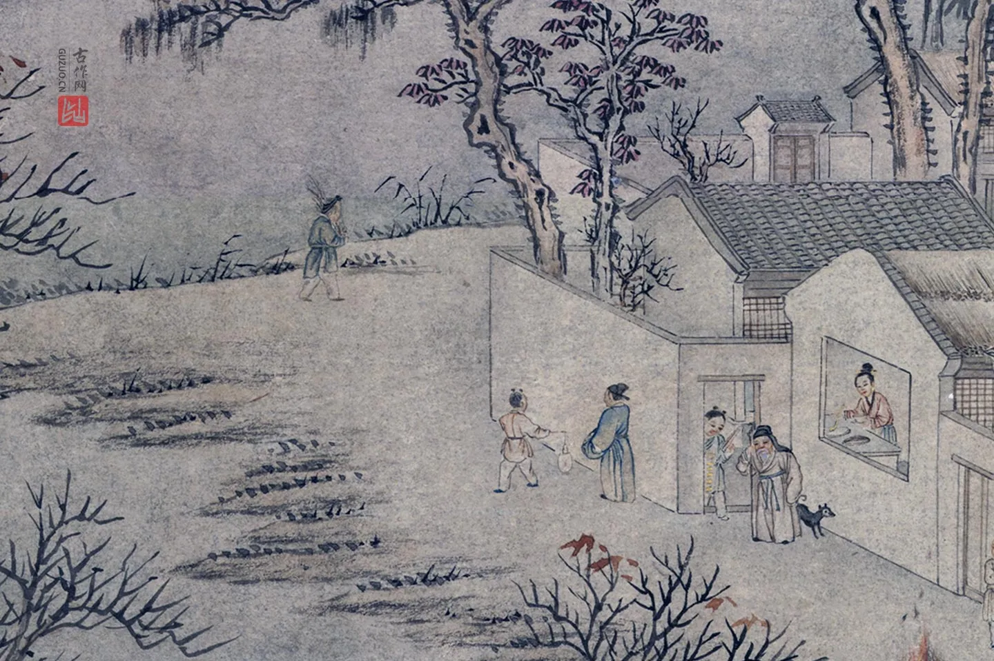 周鲲山水画《高宗御书范成大祭灶词》局部 (5)