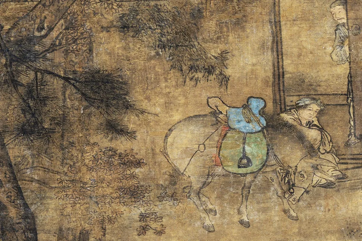 夏圭(款)山水人物画《山居图》局部 (2)