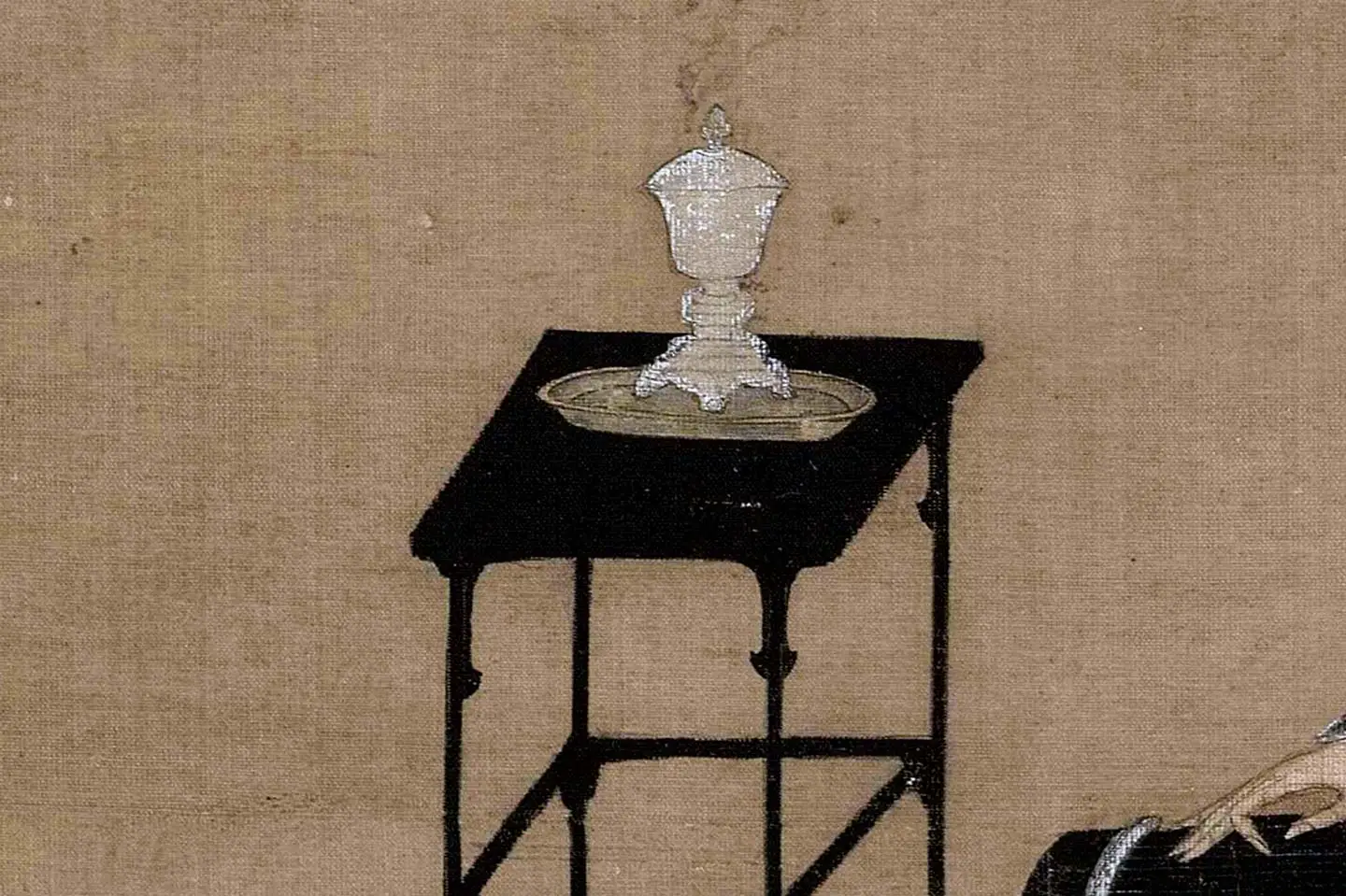 宋徽宗赵佶《听琴图》高清大图局部 (5)