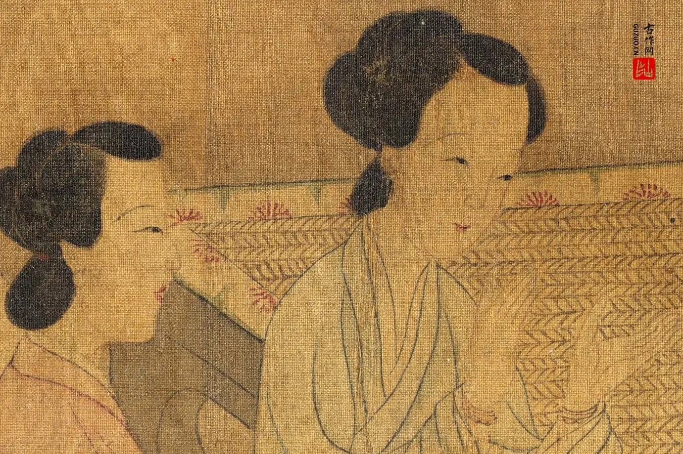 张萱人物画《明皇合乐图》局部 (4)