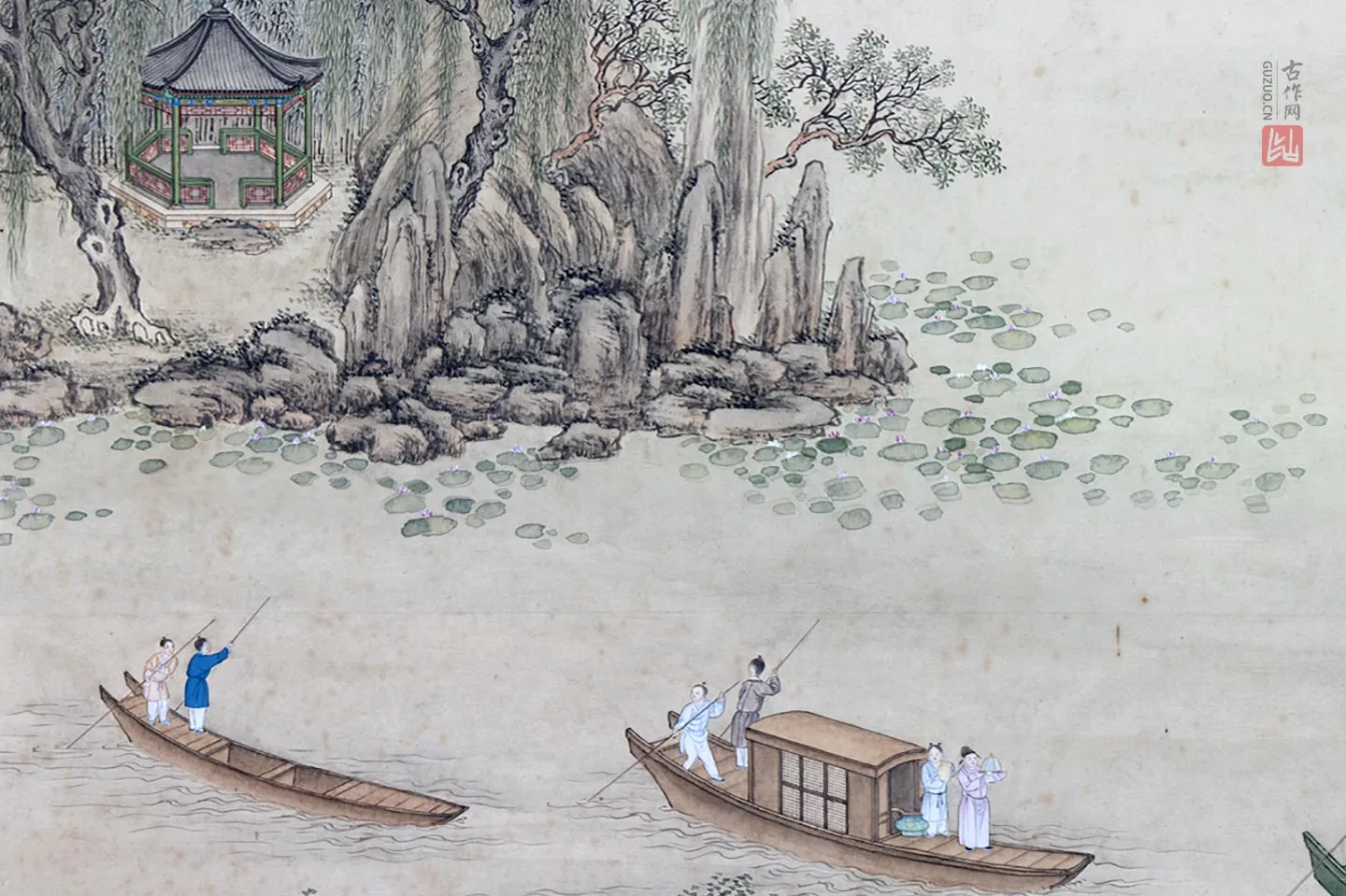 周鲲山水画《周鲲绘林钟盛夏》局部 (2)