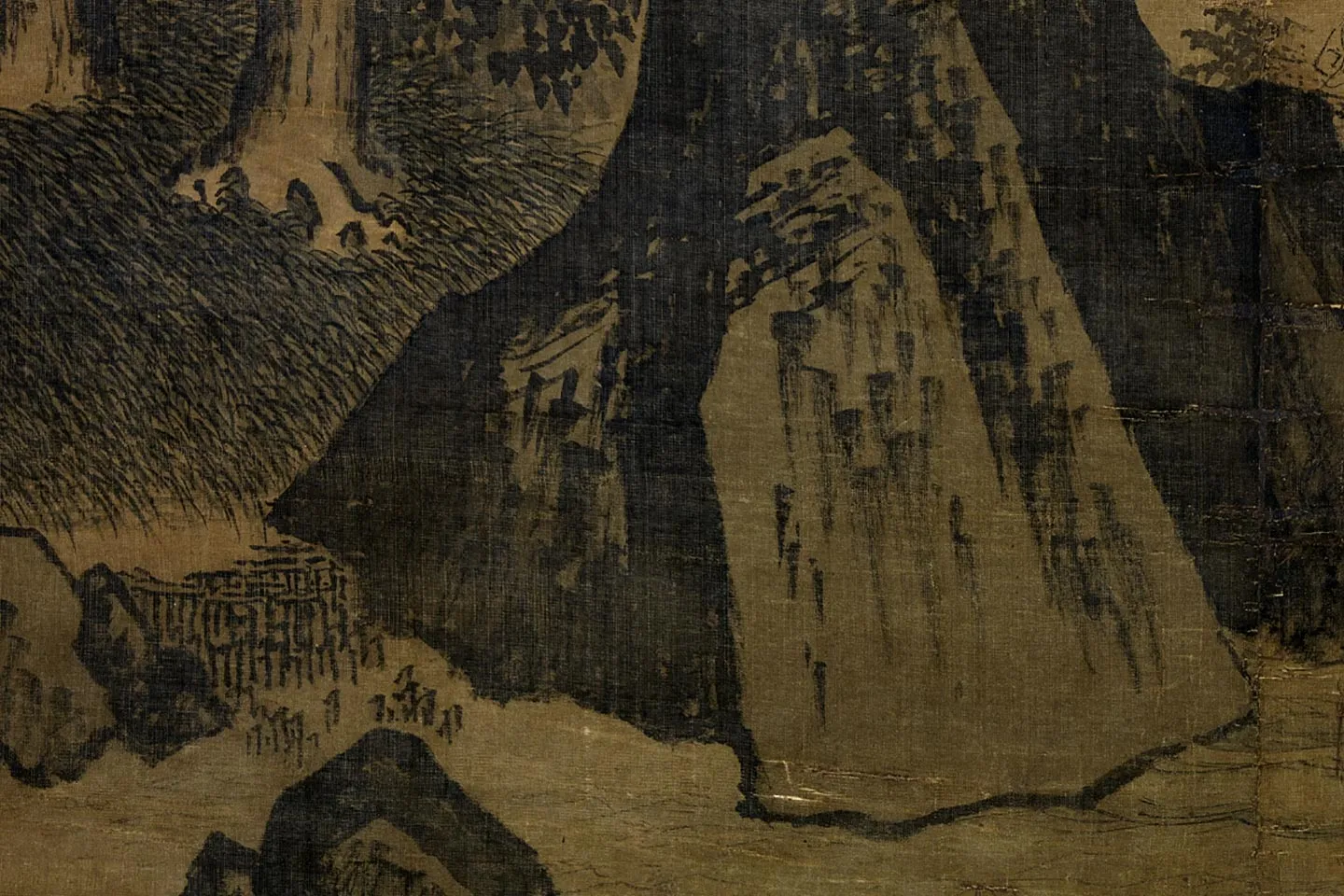 夏圭山水画《归棹图》高清局部 (1)