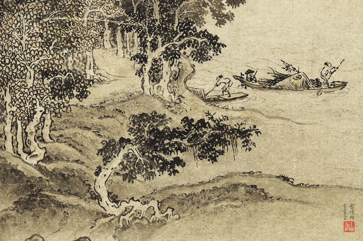 宋徽宗《溪山秋色图》局部 (1)