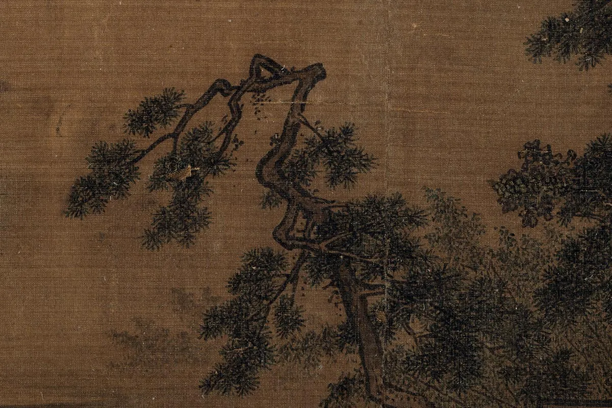 夏圭观瀑图局部 (2)