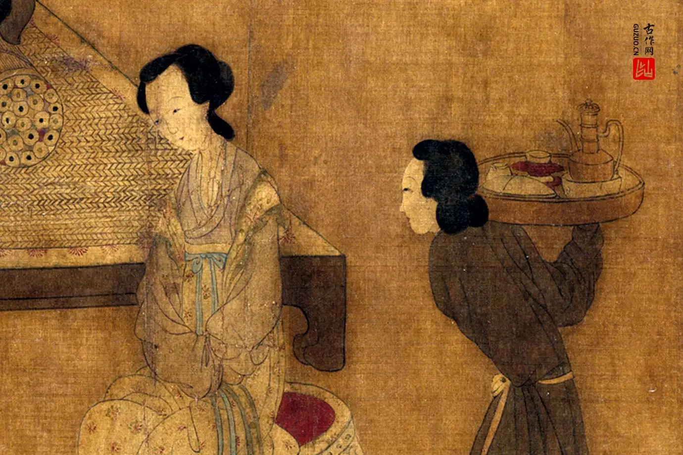 张萱人物画《明皇合乐图》局部 (3)