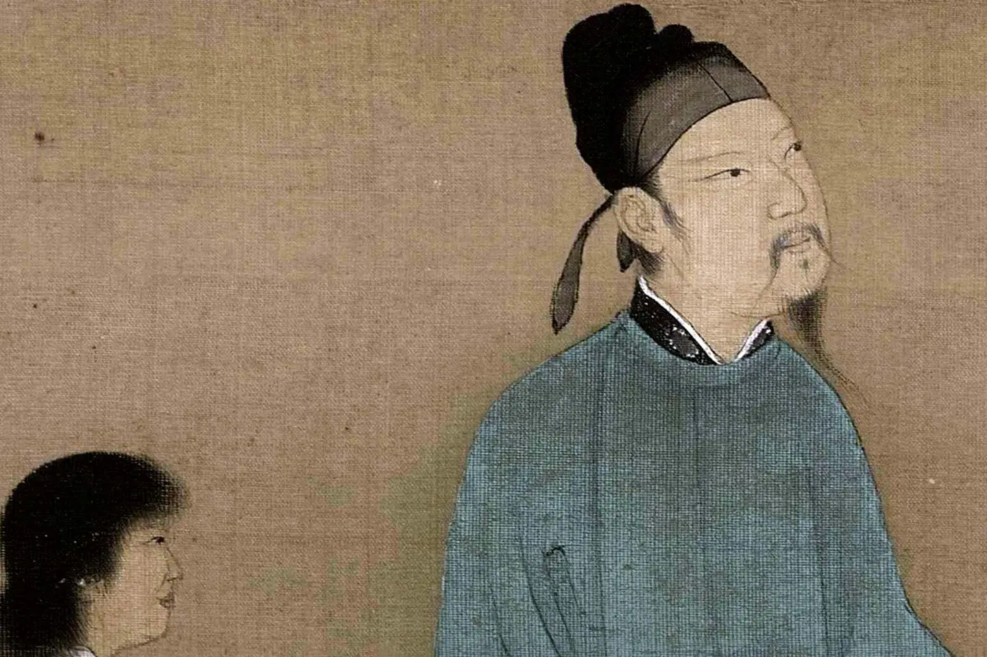 宋徽宗赵佶《听琴图》高清大图局部 (4)