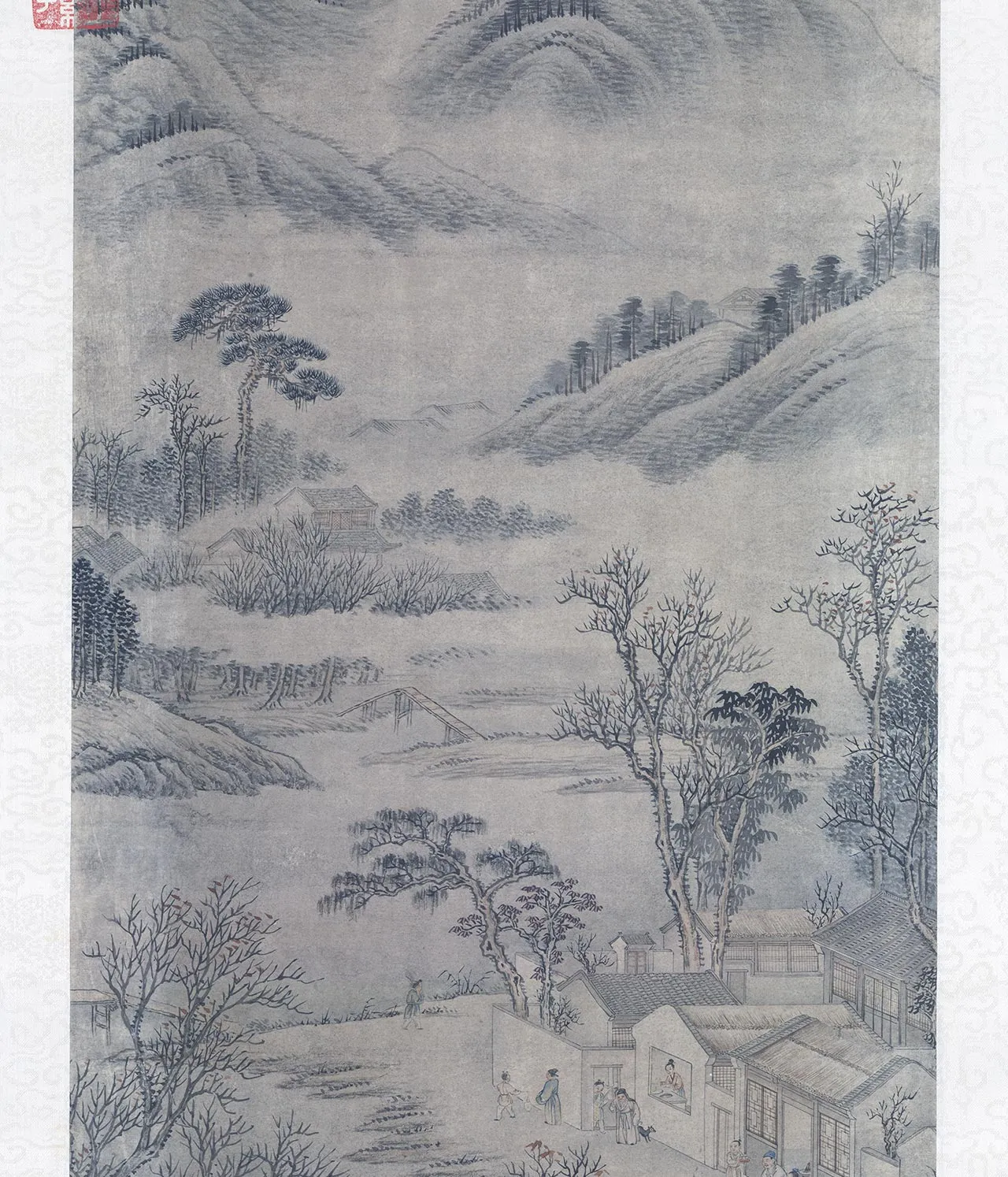 周鲲山水画《高宗御书范成大祭灶词》轴_02
