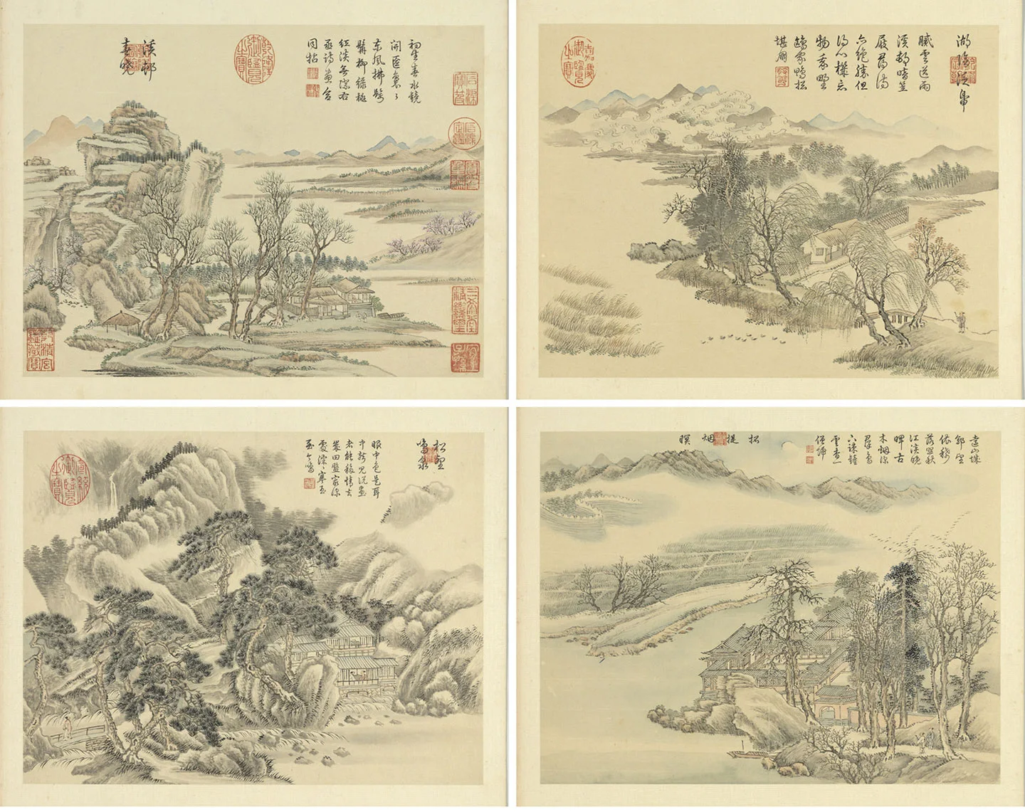 清·周鲲仿王翚山水画册页_01