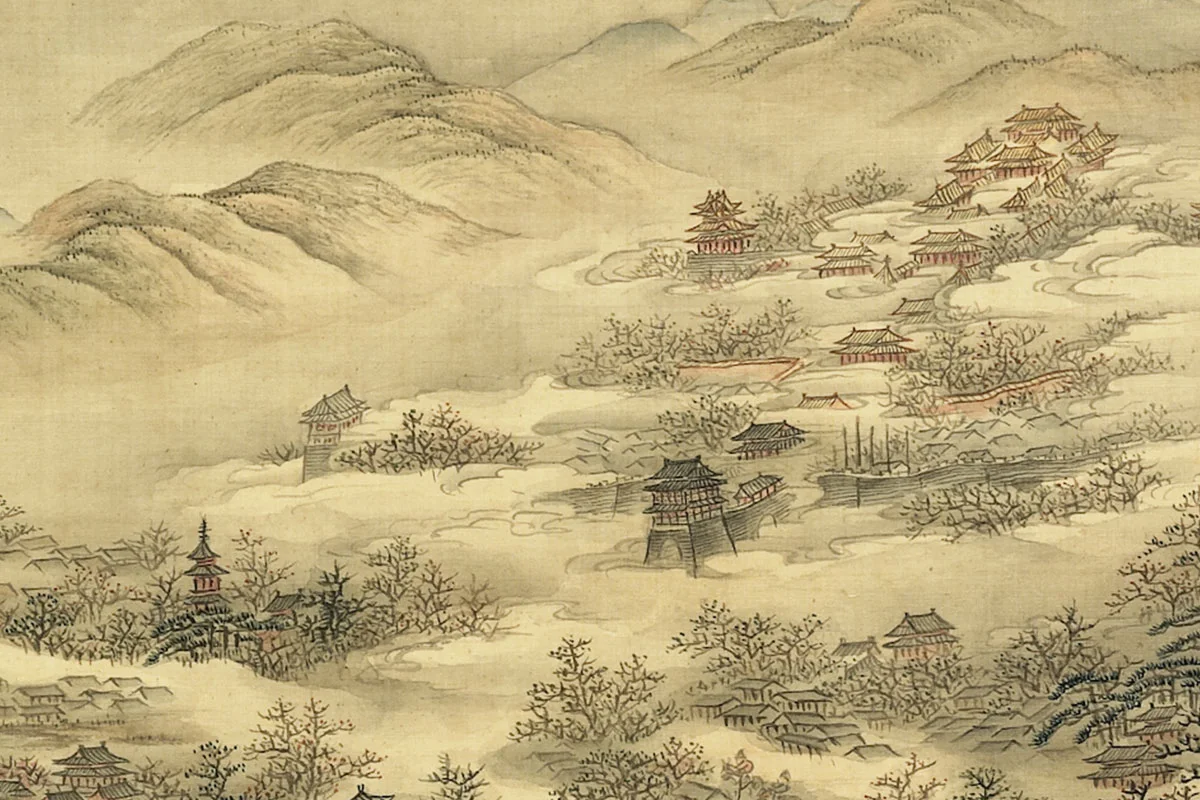 清·张雨森仿古山水画册局部 (3)