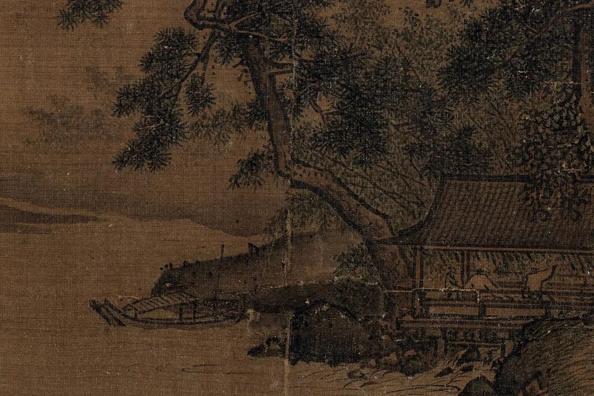 夏圭观瀑图局部 (1)