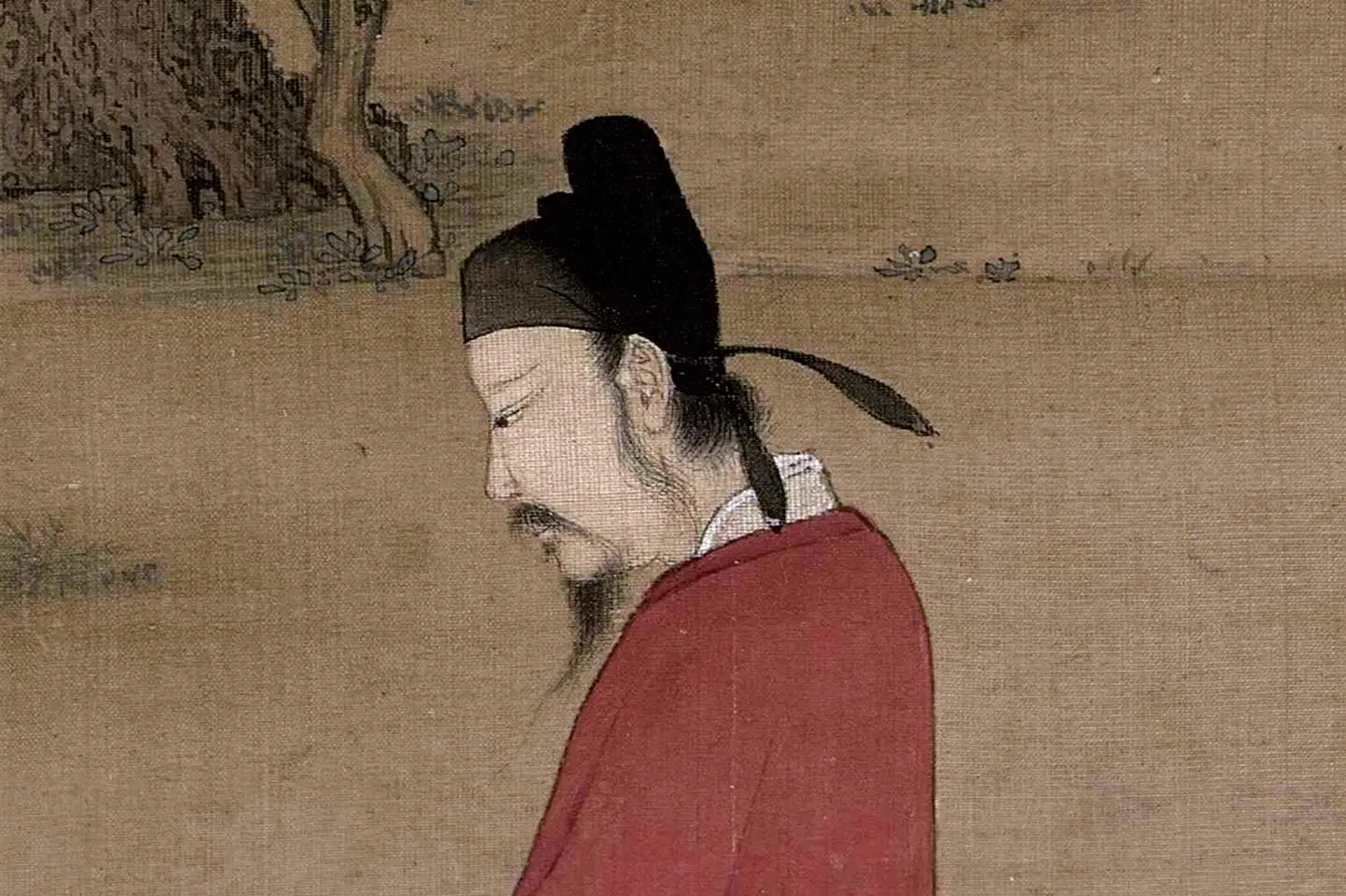 宋徽宗赵佶《听琴图》高清大图局部 (3)