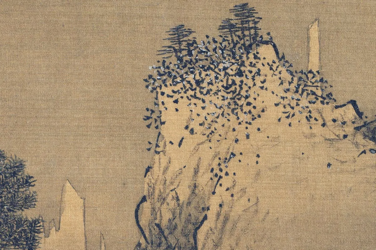 夏圭雪景山水画高清局部 (4)