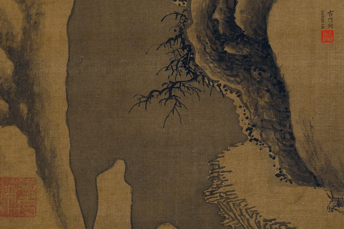 郭熙雪景山水《雪山行旅图》局部 (2)