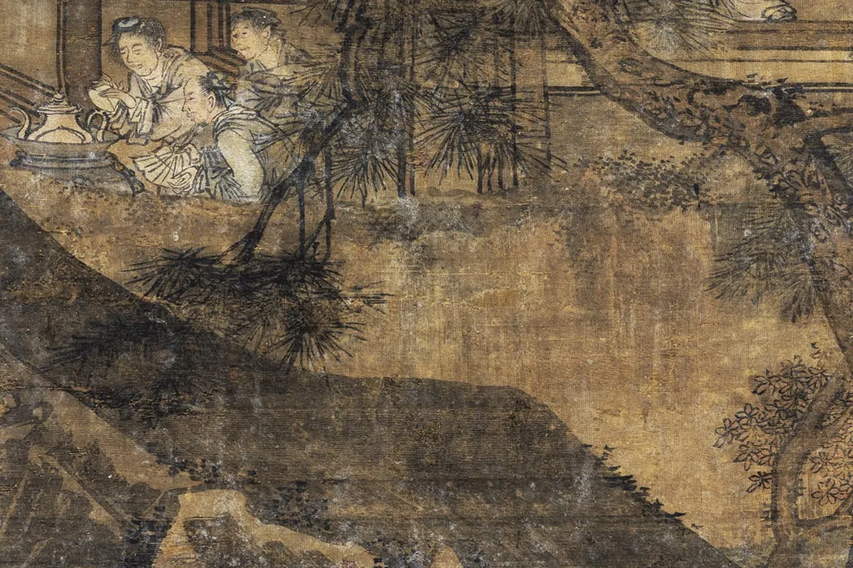 夏圭(款)山水人物画《山居图》局部 (5)