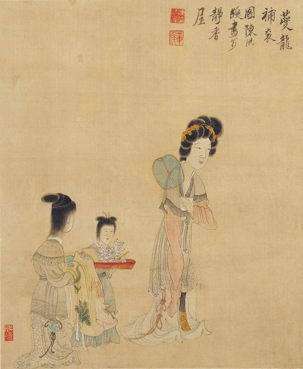 陈洪绶人物画《夔龙补衮图》
