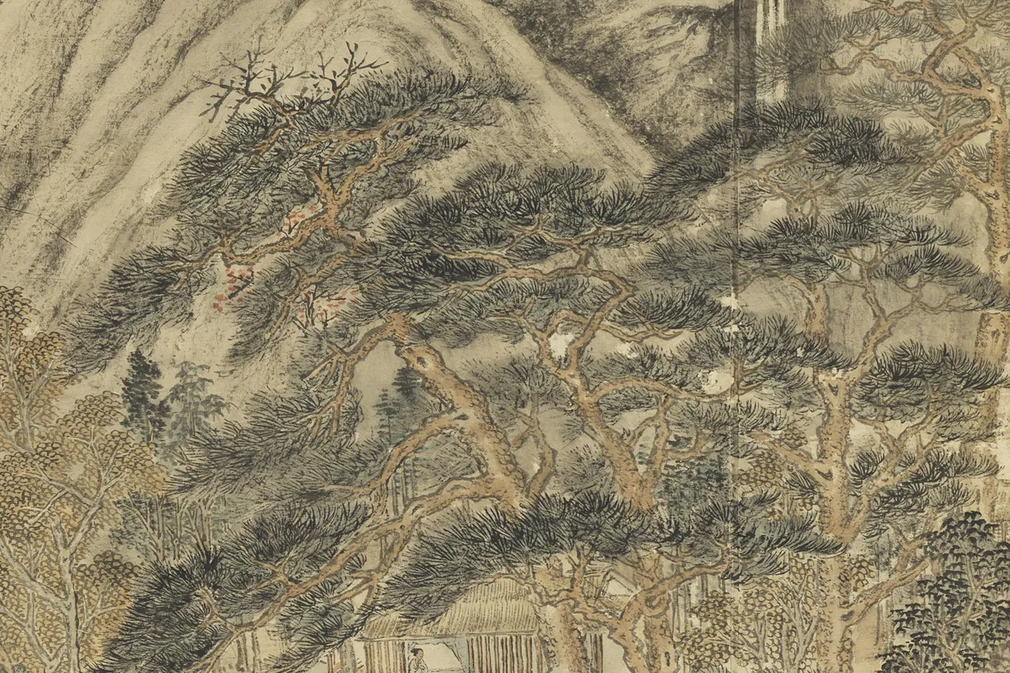 唐岱《仿王蒙山水》局部 (4)