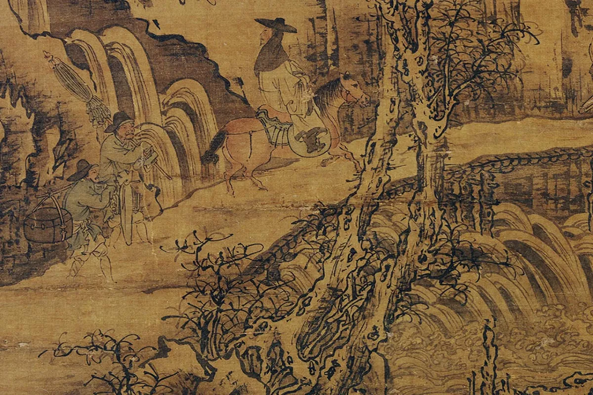 郭熙雪山行旅图局部 (1)