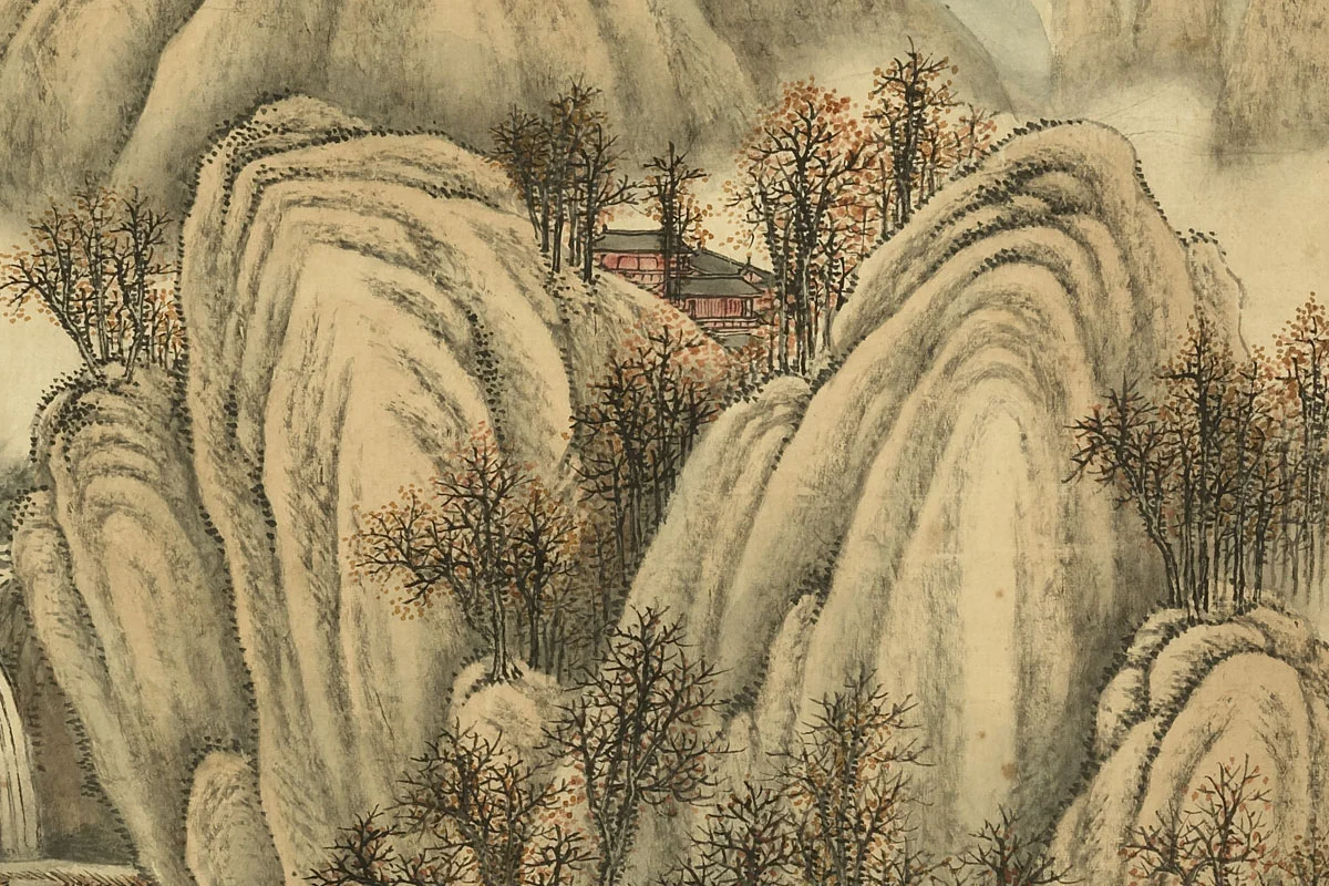 唐岱《仿李成秋景山水》局部 (3)