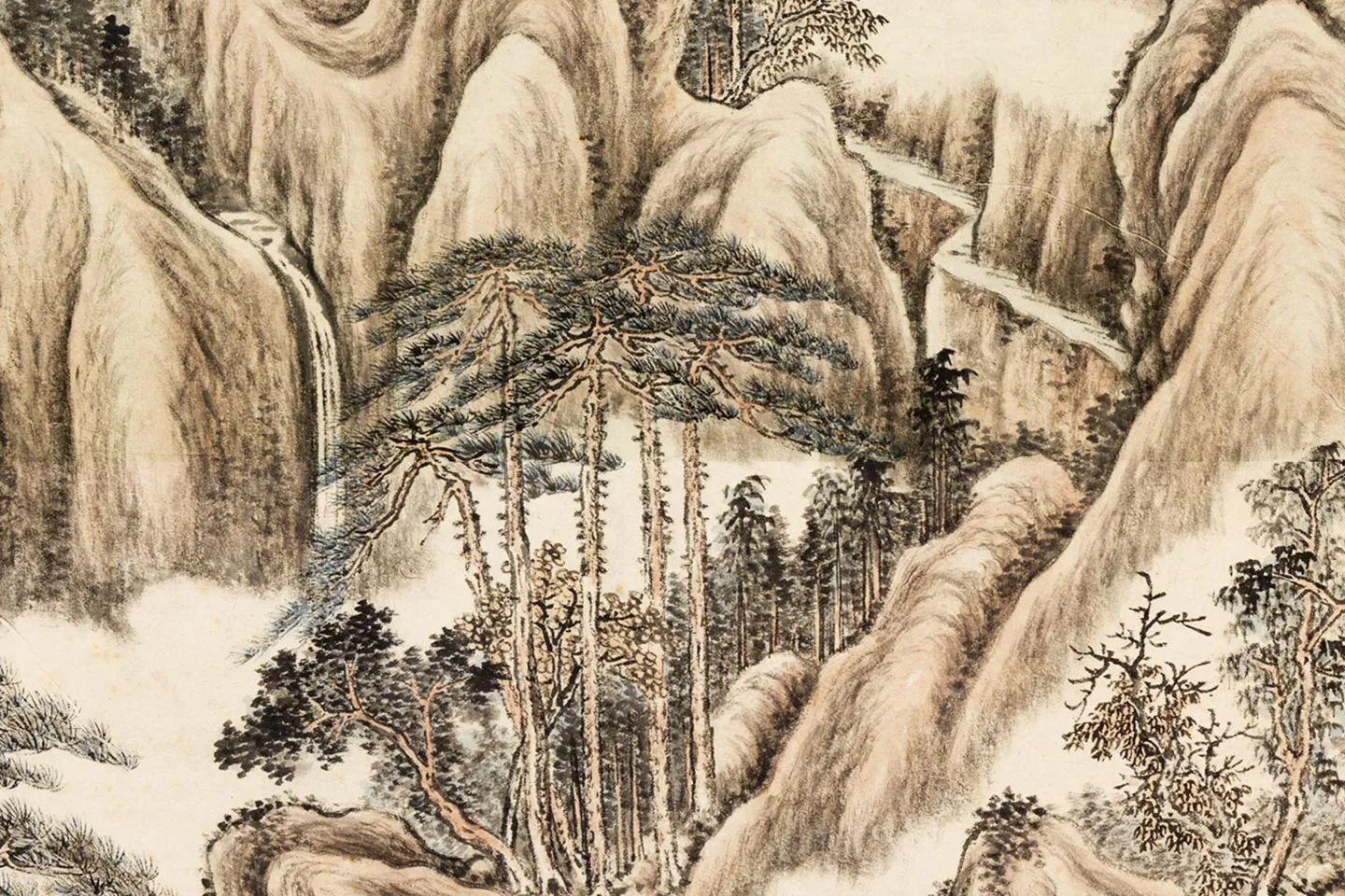 唐岱《千山落照图》局部 (3)