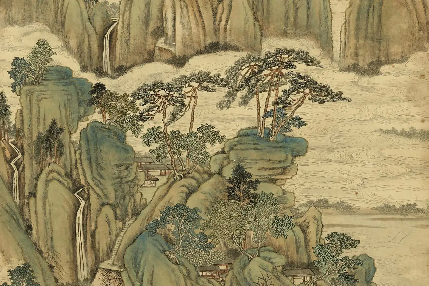 唐岱仿古山水册局部 (1)