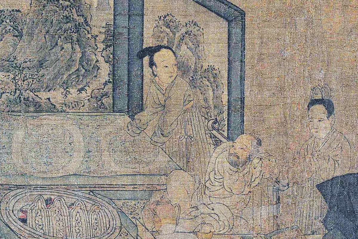 周文矩《重屏会棋图》高清大图局部 (5)