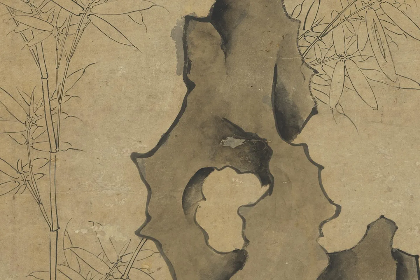 陈洪绶《萱花竹石图》局部 (2)