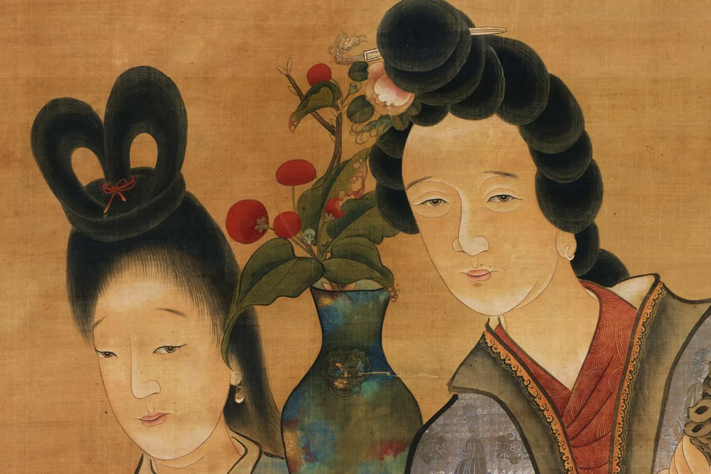 陈洪绶佛道人物画《仙人献寿图》局部 (1)