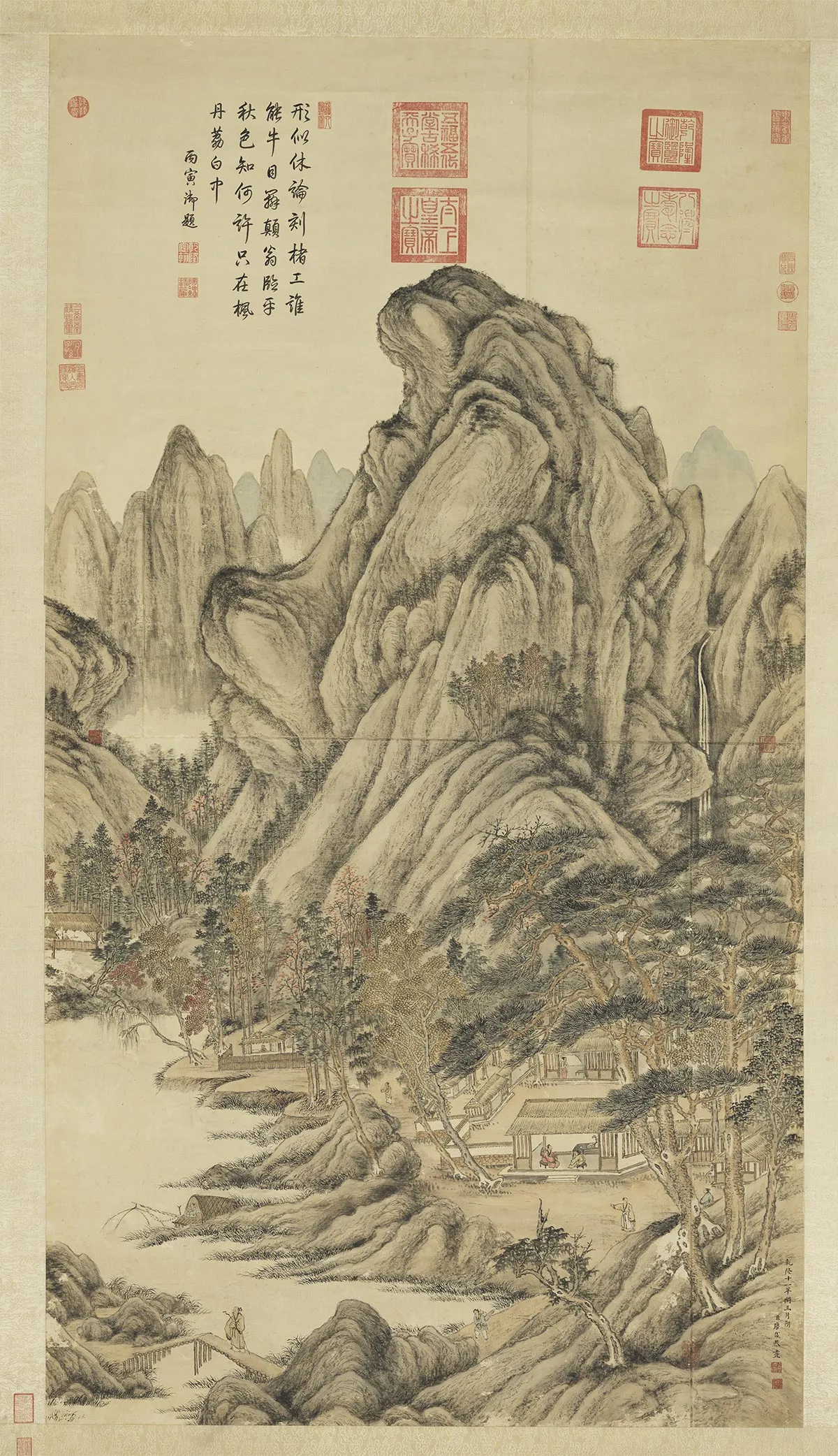 清·唐岱《仿王蒙山水》轴