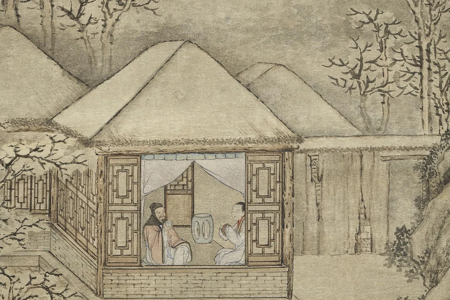 唐岱《雪景人物即事御题》局部 (2)