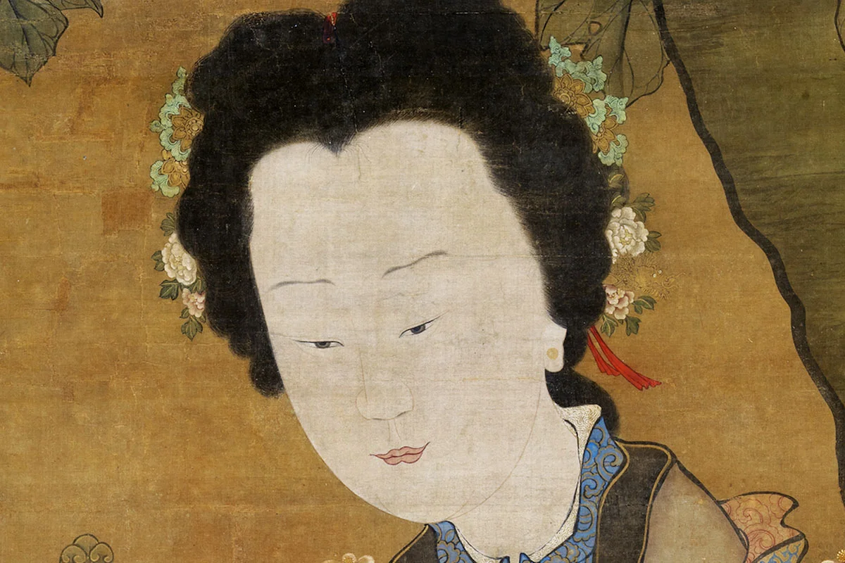 传周文矩《桐阴仕女图》局部 (1)