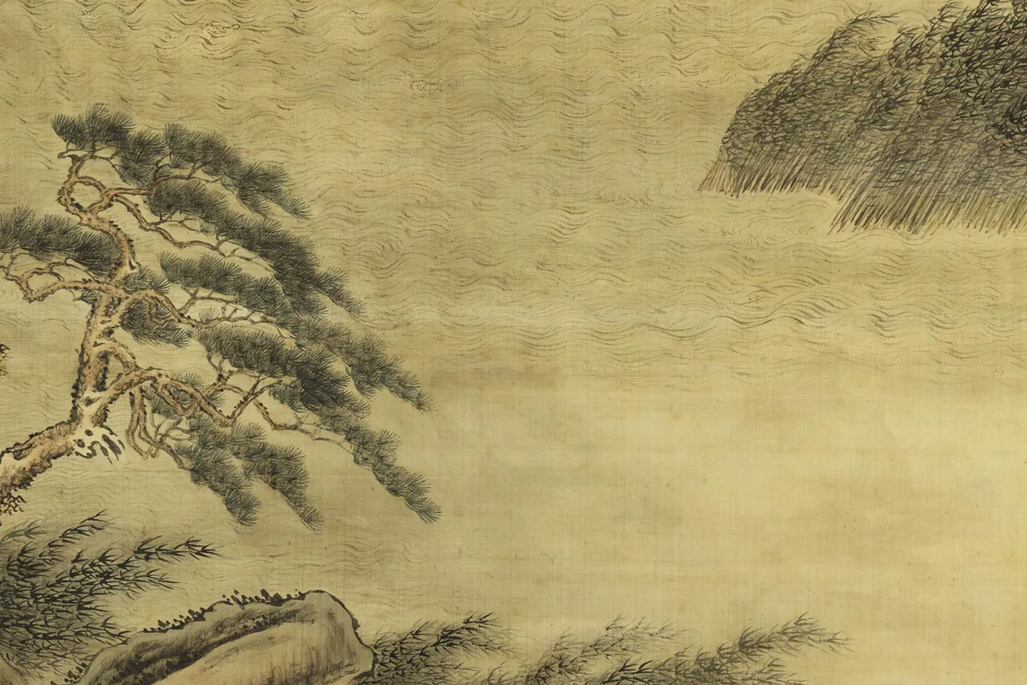 唐岱《风雨归舟图》局部 (2)