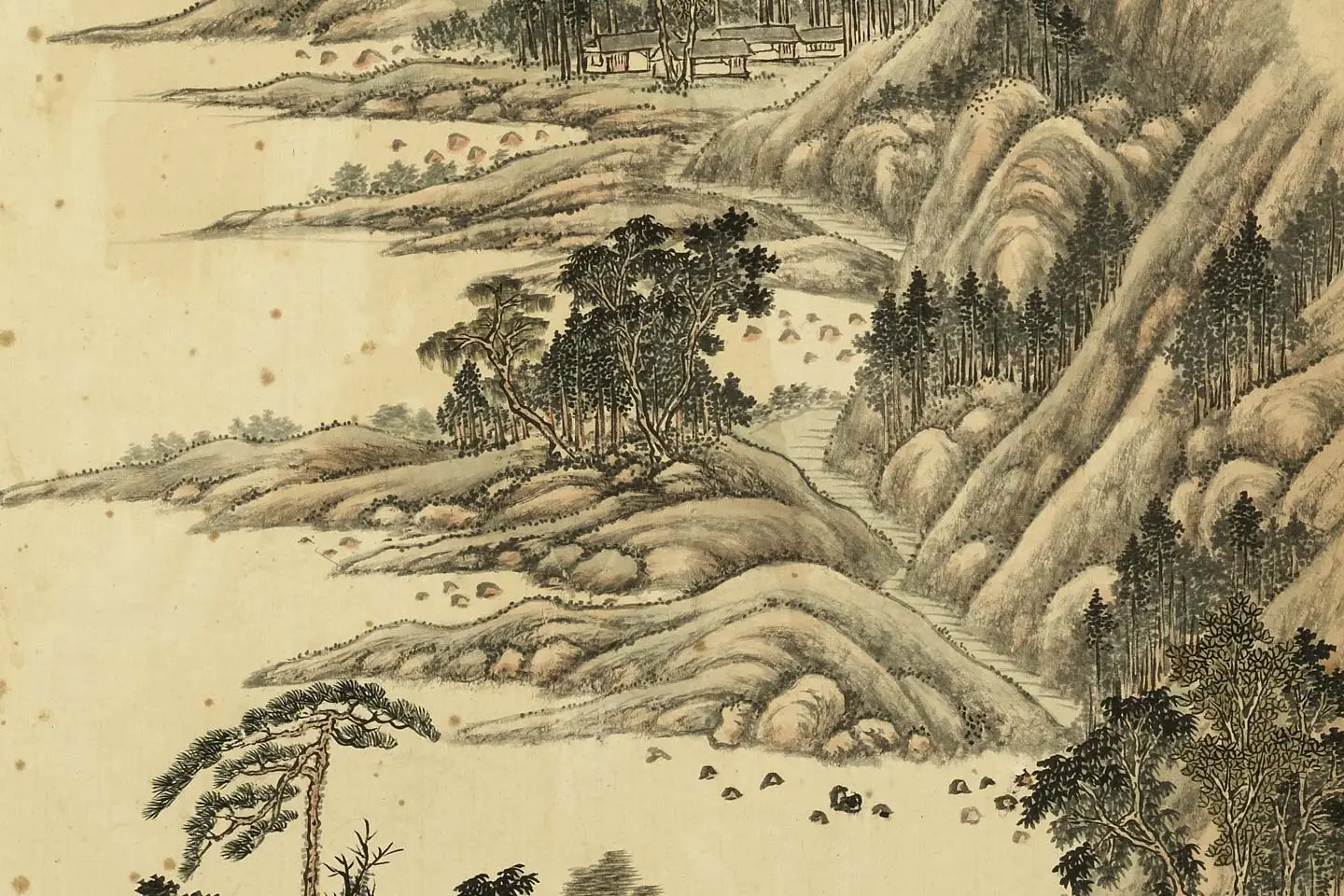 唐岱仿古山水册局部 (7)