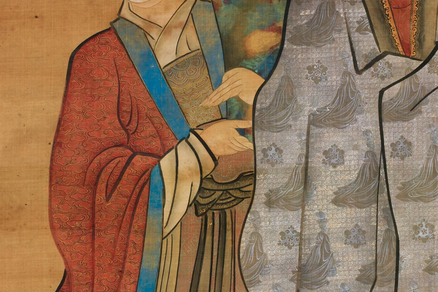 陈洪绶佛道人物画《仙人献寿图》局部 (2)