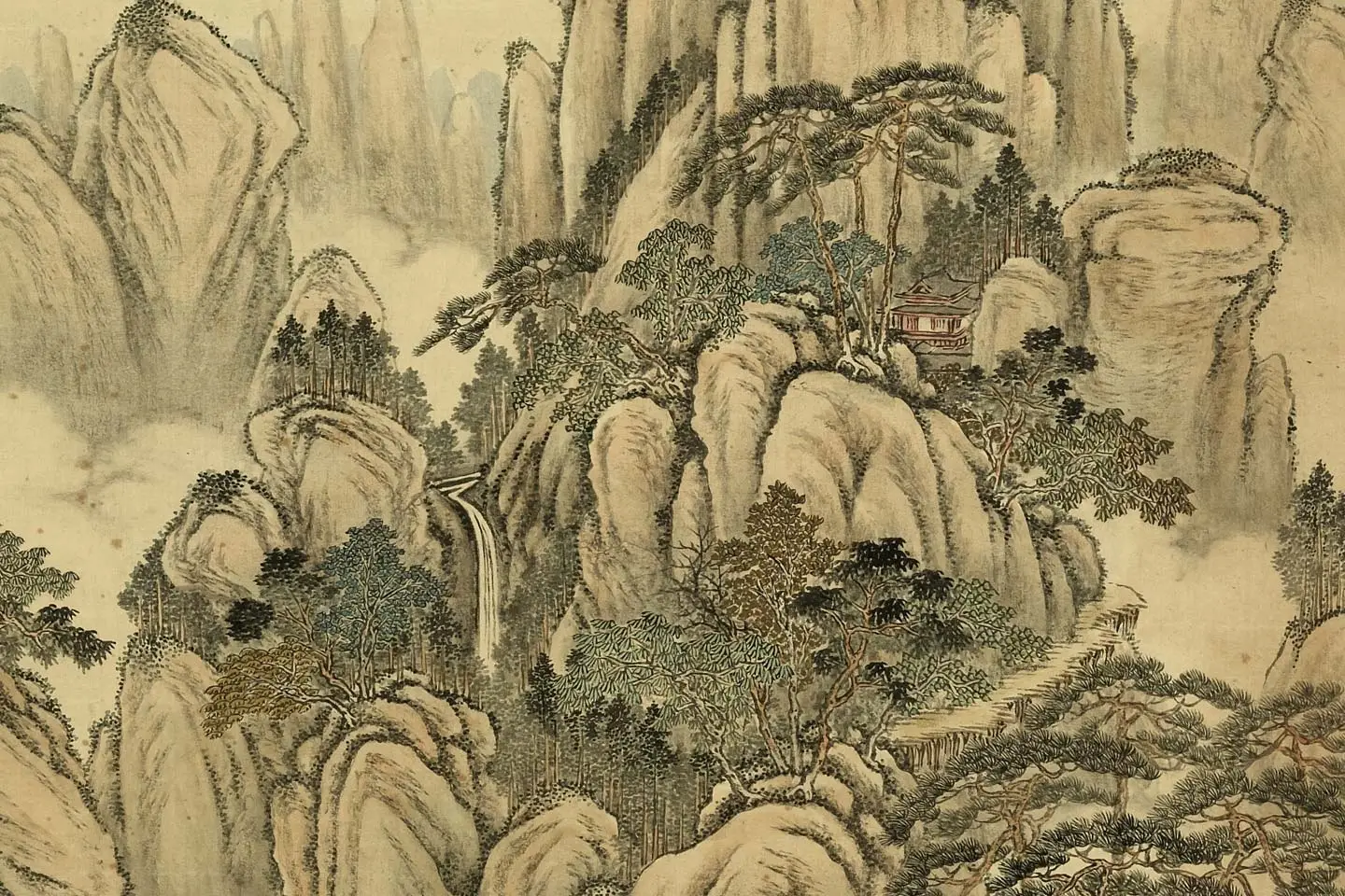 唐岱仿古山水册局部 (3)