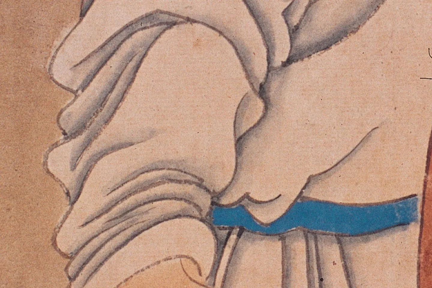 陈洪绶人物画《羲之笼鹅图》高清大图局部 (4)