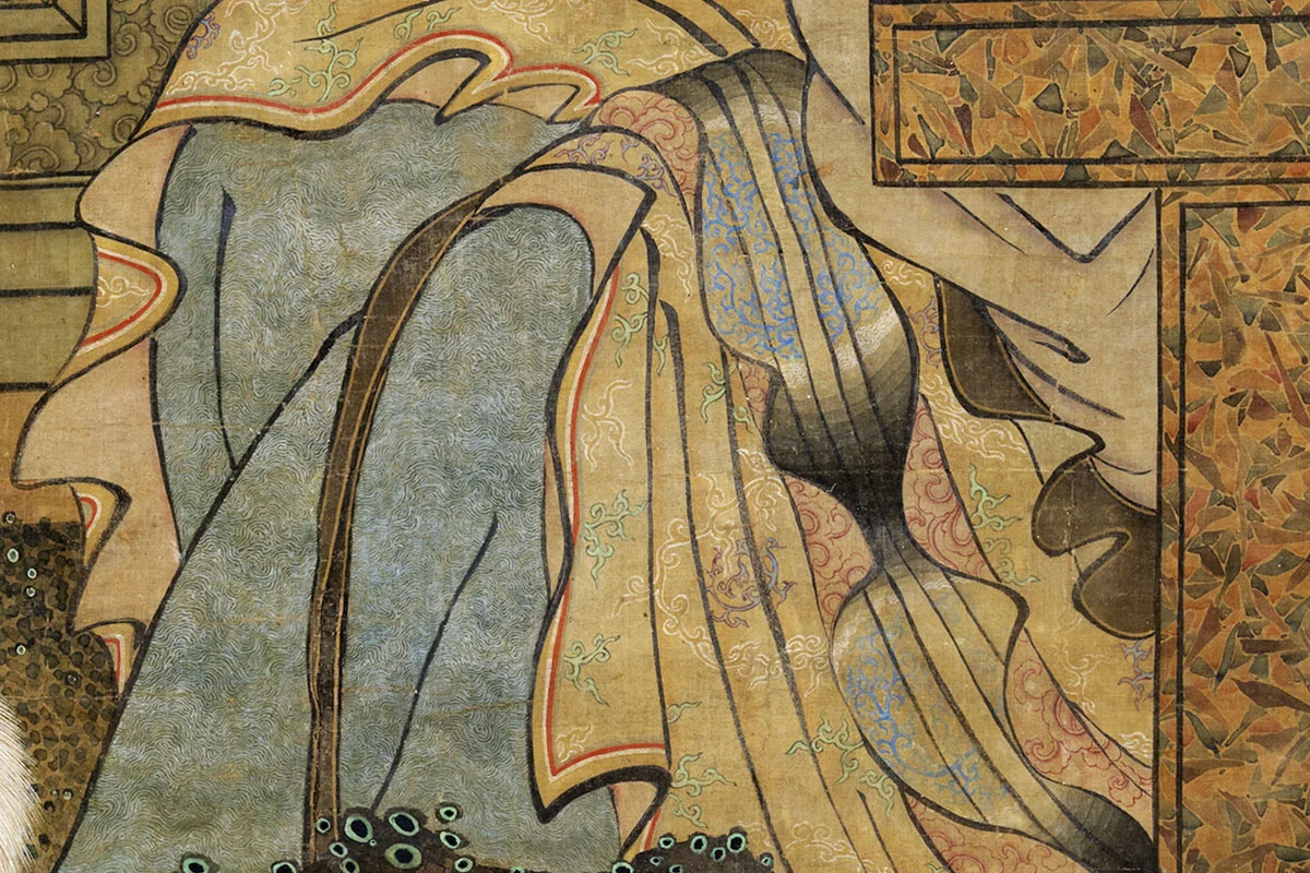 传周文矩《桐阴仕女图》局部 (3)